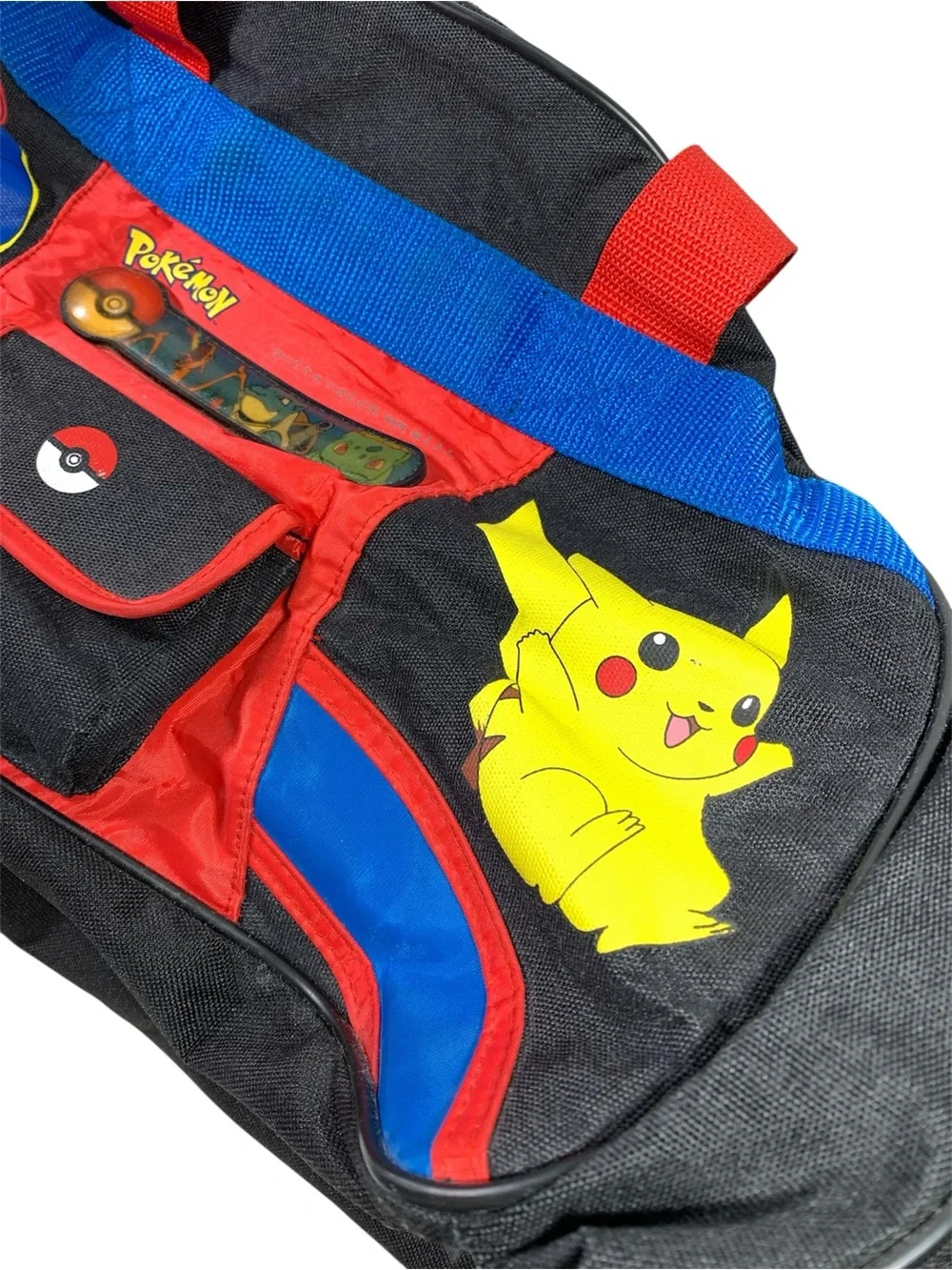 Vintage 1999 Nintendo Pokémon Duffel Travel Bag Pikachu & Ash Ketchum